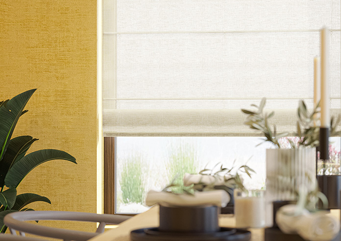 Padua Voile, Ivory - Motorised Roman Blind - Image 5
